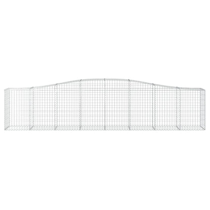 Gabione mit Hochbogen 400x50x80/100 cm Verzinktes Eisen