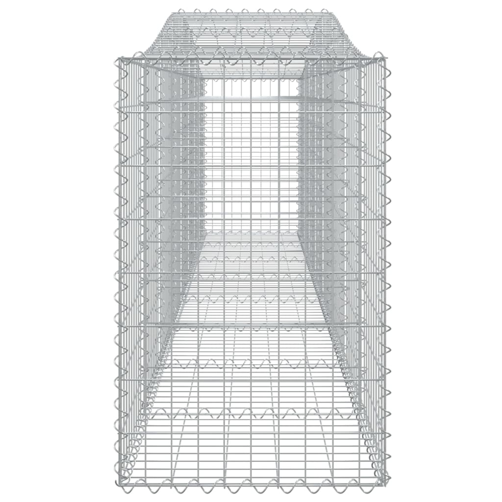 Gabione mit Hochbogen 400x50x80/100 cm Verzinktes Eisen