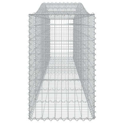 Gabione mit Hochbogen 400x50x80/100 cm Verzinktes Eisen