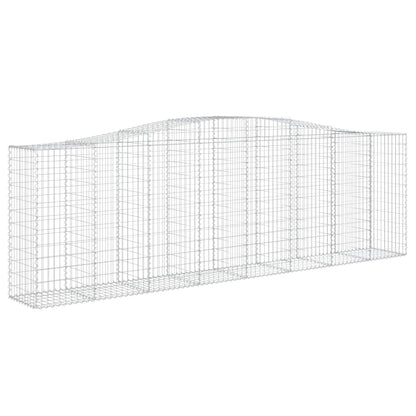 Gabione mit Hochbogen 400x50x120/140 cm Verzinktes Eisen