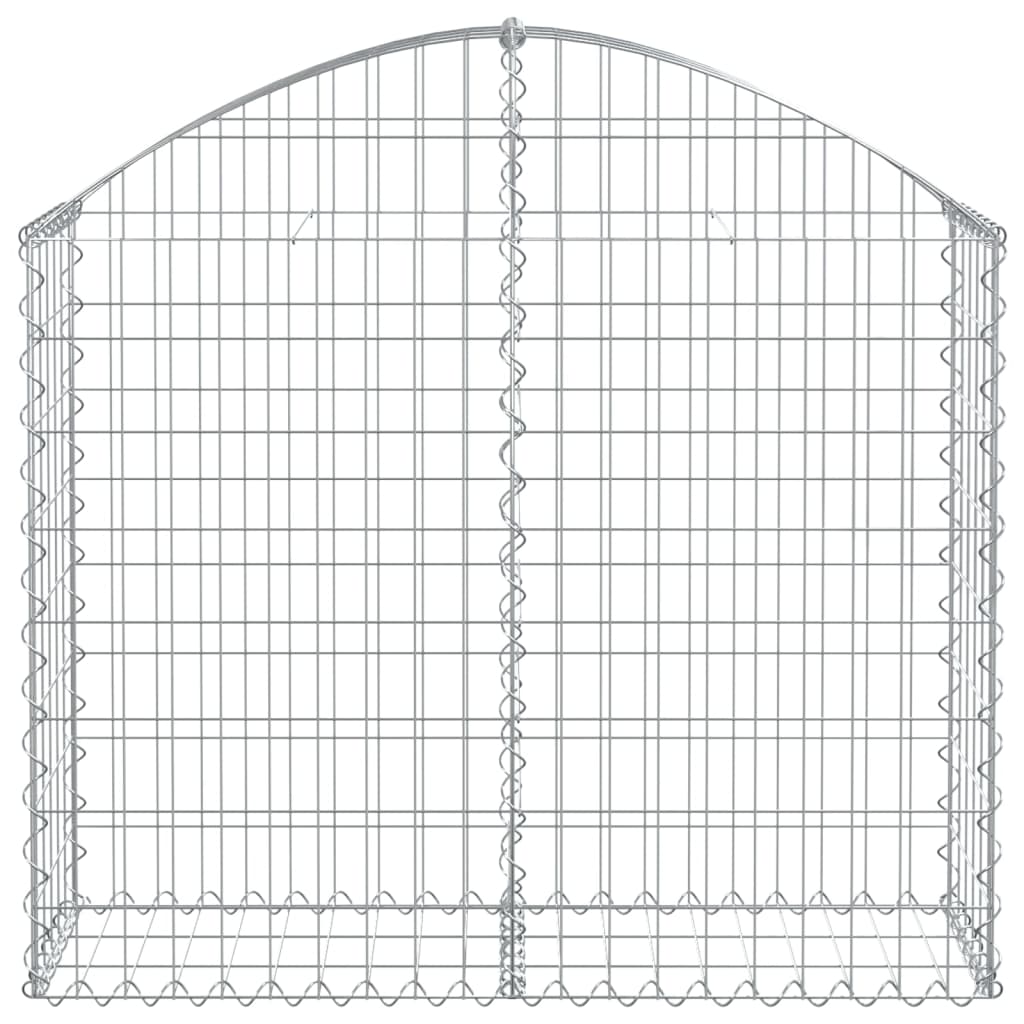 Gabione mit Hochbogen 100x30x80/100 cm Verzinktes Eisen