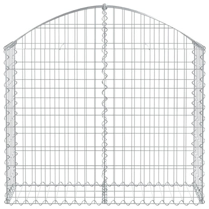 Gabione mit Hochbogen 100x30x80/100 cm Verzinktes Eisen