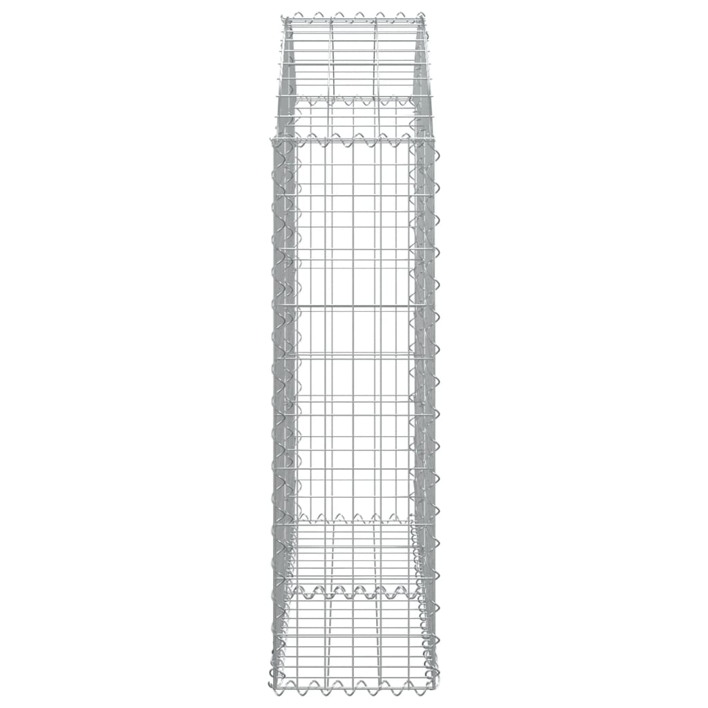 Gabione mit Hochbogen 100x30x100/120 cm Verzinktes Eisen