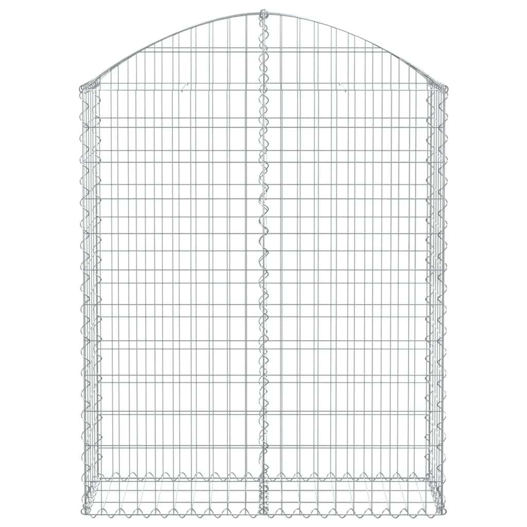 Gabione mit Hochbogen 100x30x120/140 cm Verzinktes Eisen