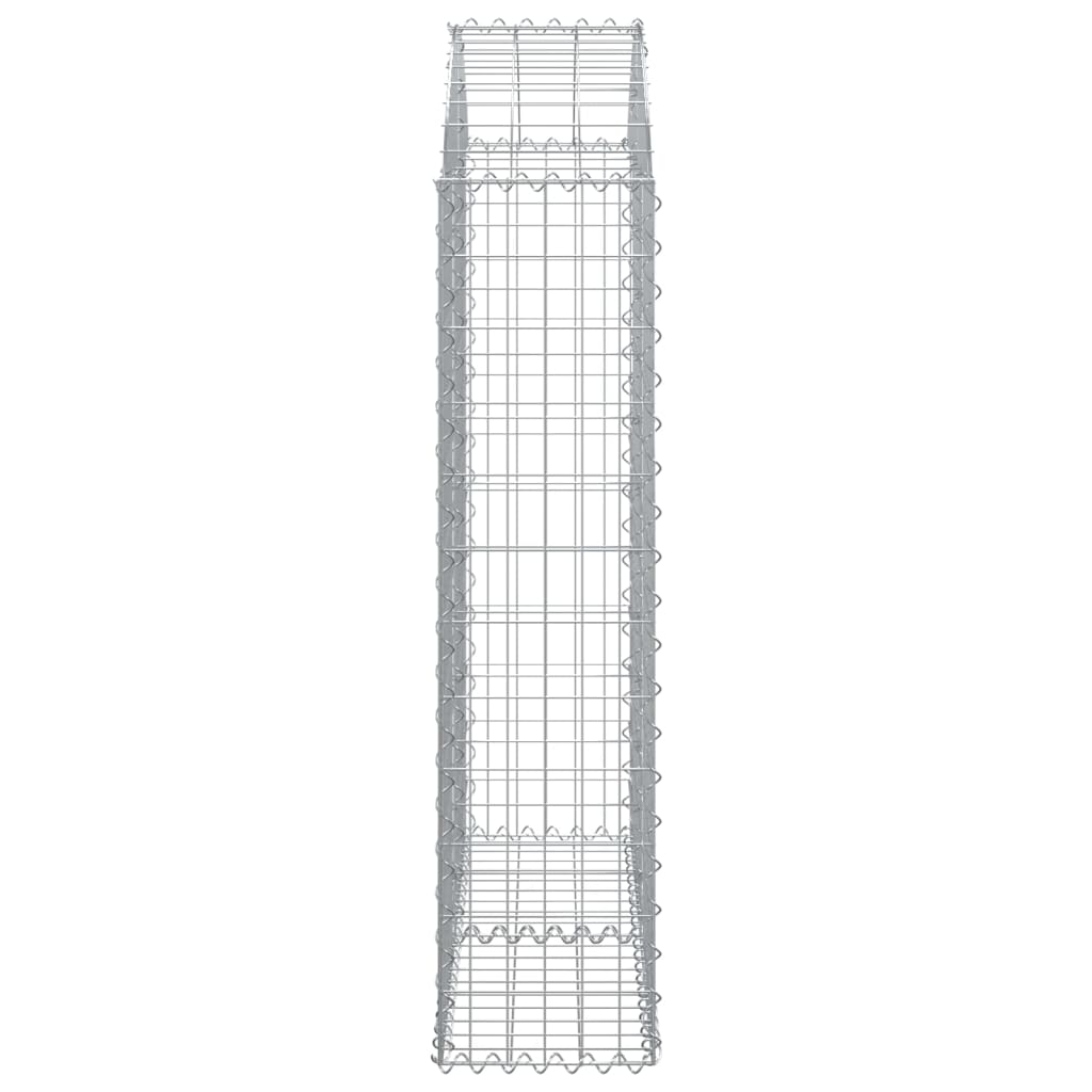Gabione mit Hochbogen 100x30x120/140 cm Verzinktes Eisen