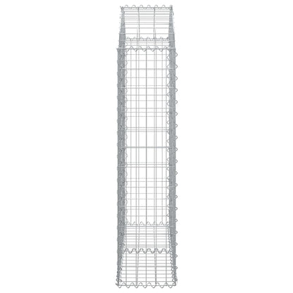 Gabione mit Hochbogen 100x30x120/140 cm Verzinktes Eisen