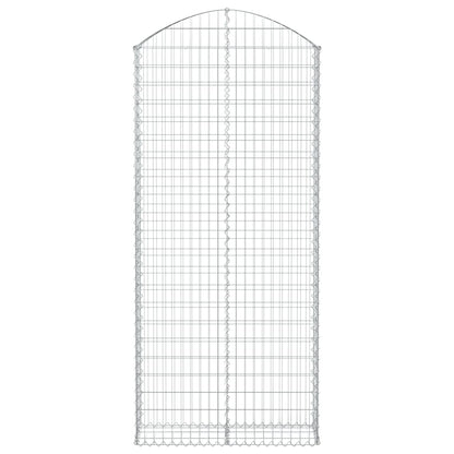 Gabione mit Hochbogen 100x30x220/240 cm Verzinktes Eisen