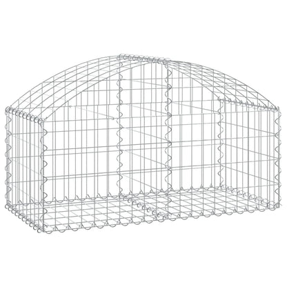 Gabione mit Hochbogen 100x50x40/60 cm Verzinktes Eisen