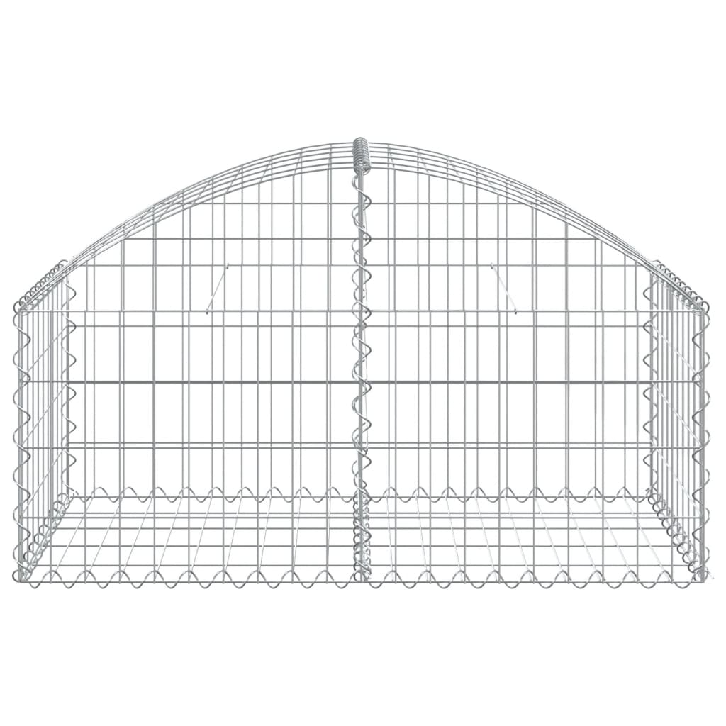 Gabione mit Hochbogen 100x50x40/60 cm Verzinktes Eisen