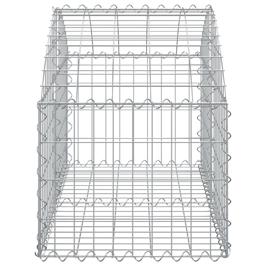 Gabione mit Hochbogen 100x50x40/60 cm Verzinktes Eisen