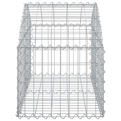 Gabione mit Hochbogen 100x50x40/60 cm Verzinktes Eisen