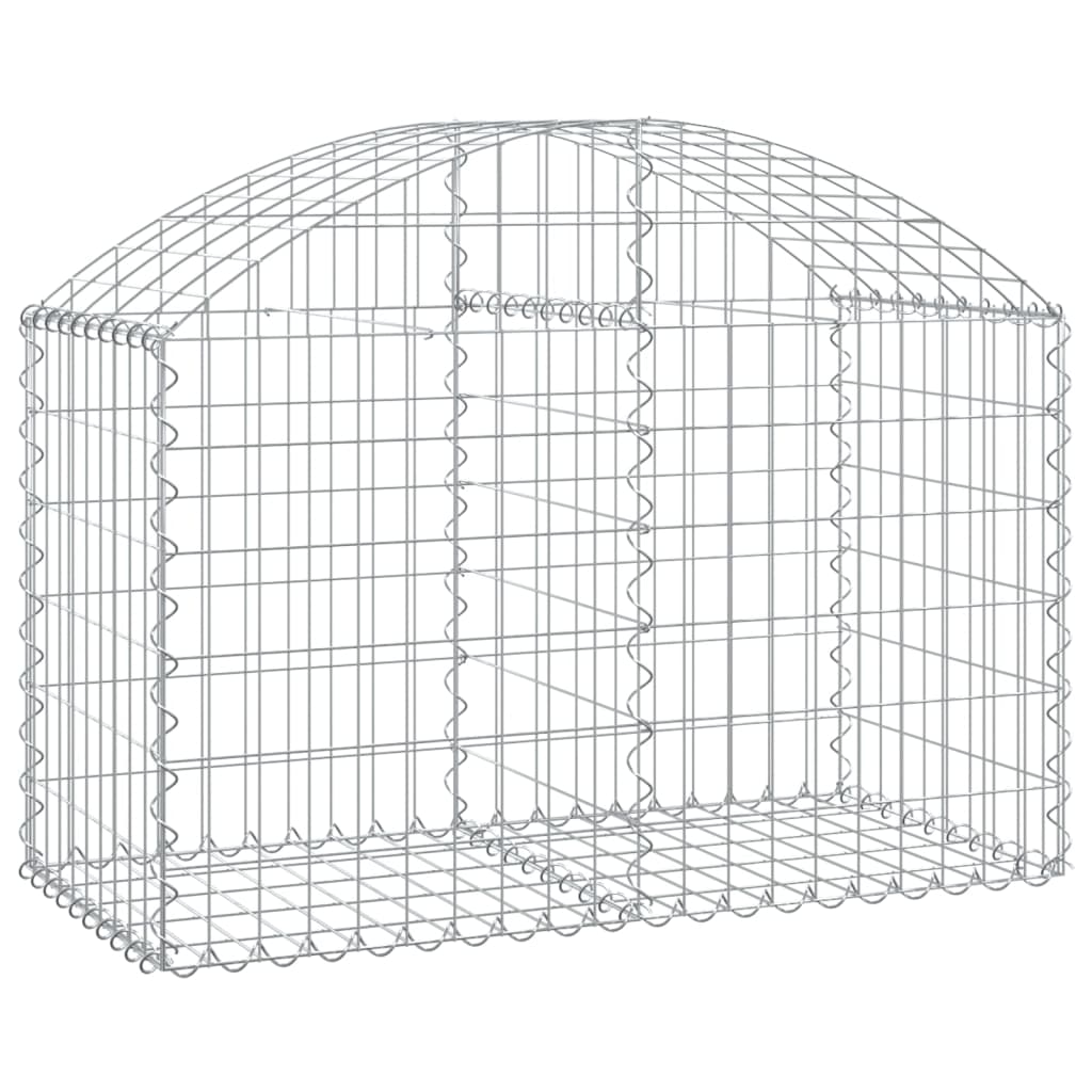 Gabione mit Hochbogen 100x50x60/80 cm Verzinktes Eisen