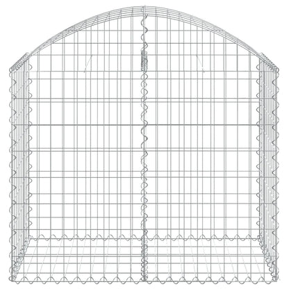 Gabione mit Hochbogen 100x50x80/100 cm Verzinktes Eisen