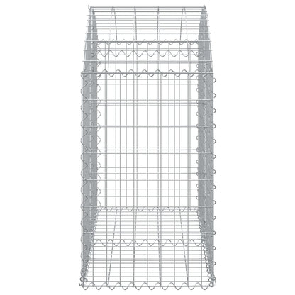 Gabione mit Hochbogen 100x50x80/100 cm Verzinktes Eisen