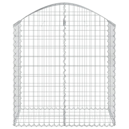 Gabione mit Hochbogen 100x50x100/120 cm Verzinktes Eisen