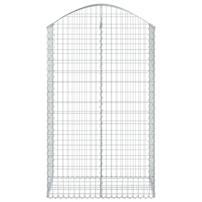 Gabione mit Hochbogen 100x50x160/180 cm Verzinktes Eisen