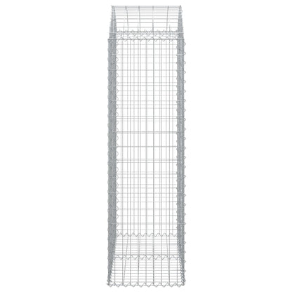 Gabione mit Hochbogen 100x50x160/180 cm Verzinktes Eisen