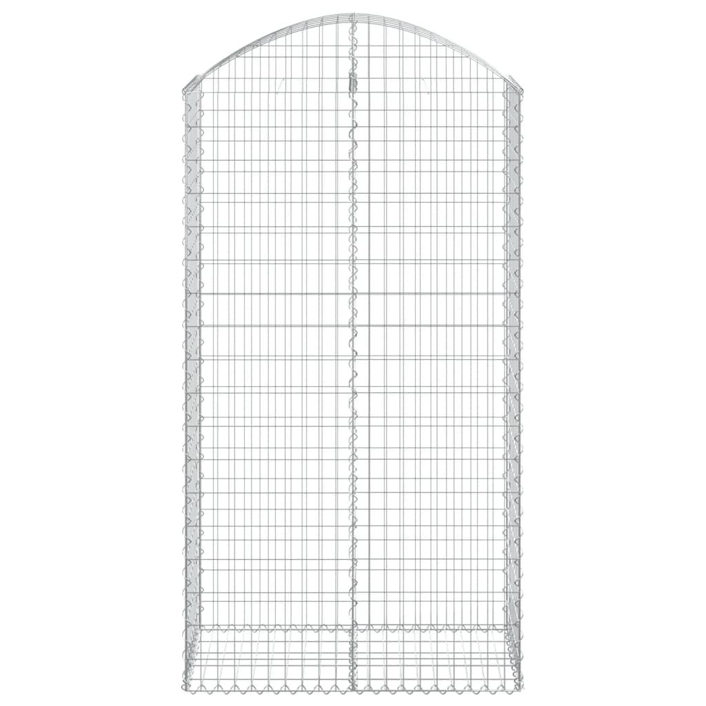 Gabione mit Hochbogen 100x50x180/200 cm Verzinktes Eisen