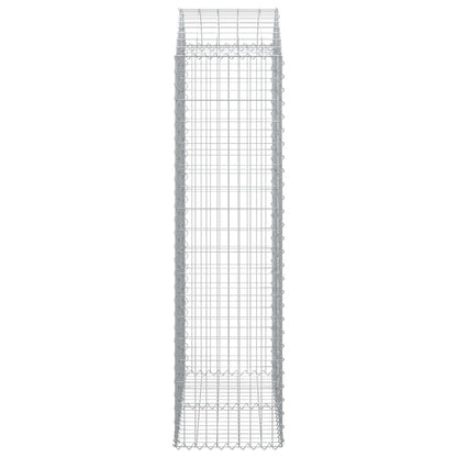 Gabione mit Hochbogen 100x50x180/200 cm Verzinktes Eisen