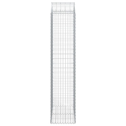 Gabione mit Hochbogen 100x50x220/240 cm Verzinktes Eisen