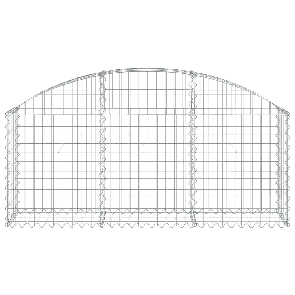 Gabione mit Hochbogen 150x30x60/80 cm Verzinktes Eisen