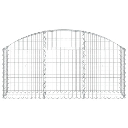 Gabione mit Hochbogen 150x30x60/80 cm Verzinktes Eisen