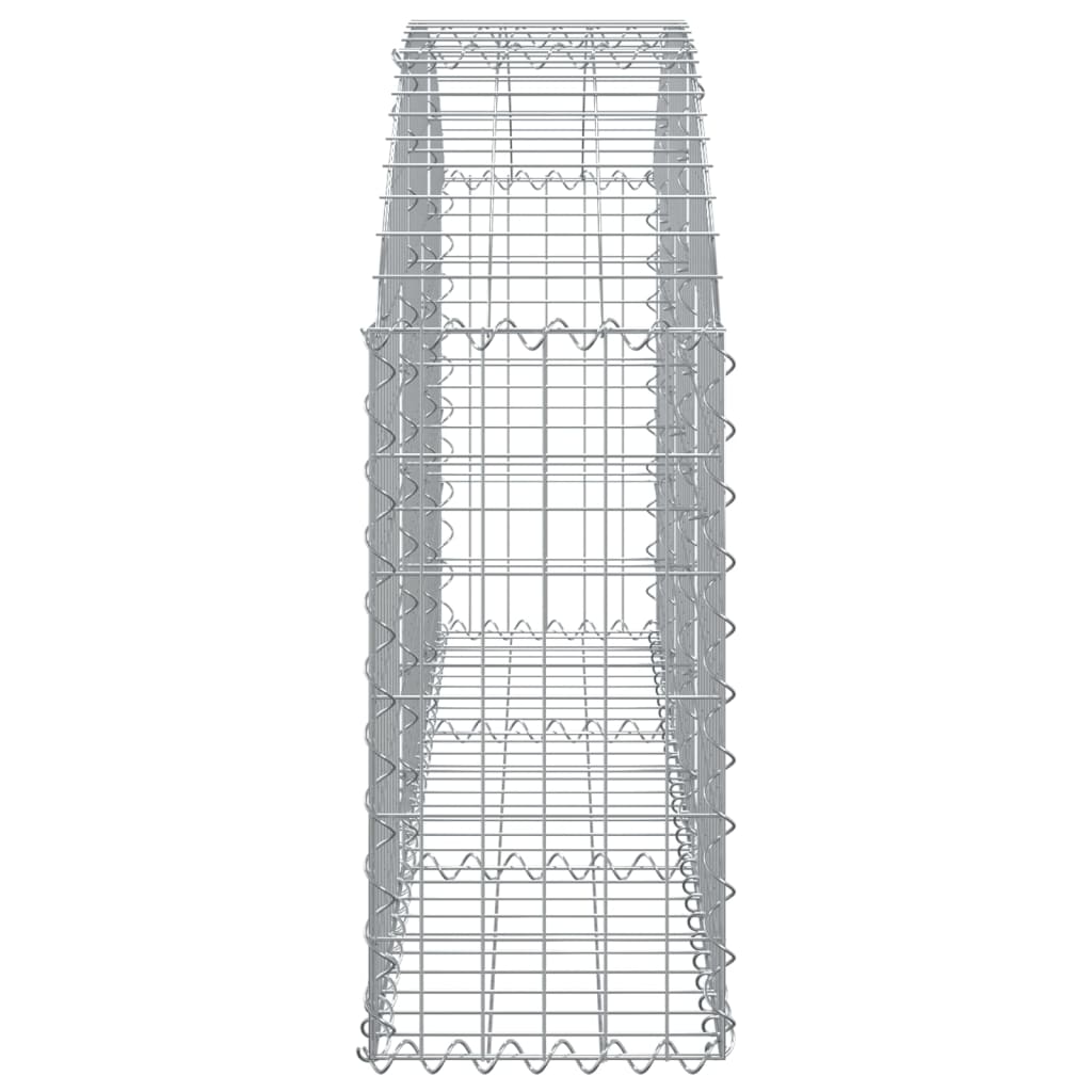 Gabione mit Hochbogen 150x30x60/80 cm Verzinktes Eisen