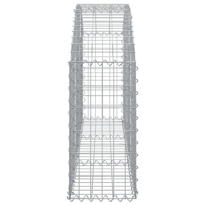 Gabione mit Hochbogen 150x30x60/80 cm Verzinktes Eisen