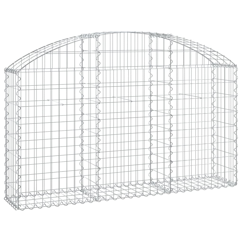 Gabione mit Hochbogen 150x30x80/100 cm Verzinktes Eisen
