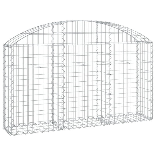 Gabione mit Hochbogen 150x30x80/100 cm Verzinktes Eisen