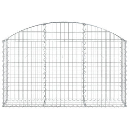 Gabione mit Hochbogen 150x30x80/100 cm Verzinktes Eisen