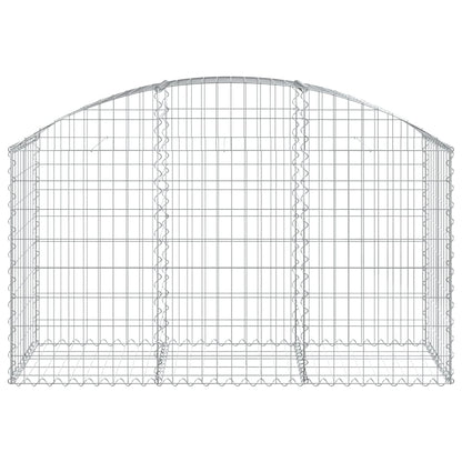 Gabione mit Hochbogen 150x50x80/100 cm Verzinktes Eisen