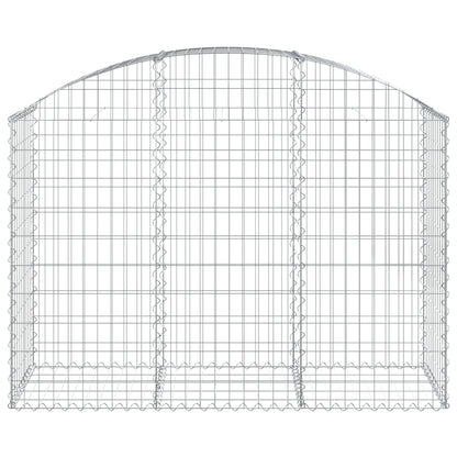 Gabione mit Hochbogen 150x50x100/120 cm Verzinktes Eisen