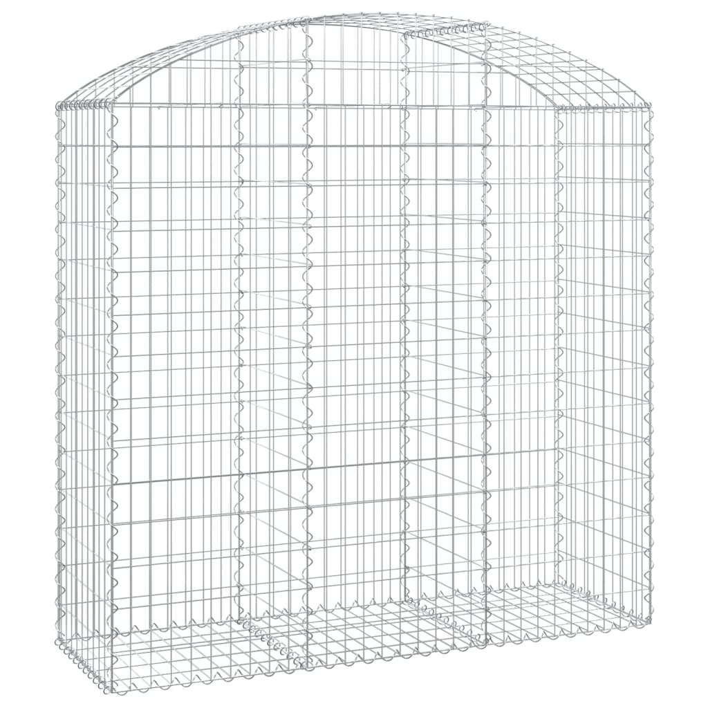 Gabione mit Hochbogen 150x50x140/160 cm Verzinktes Eisen