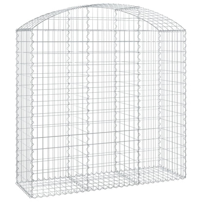 Gabione mit Hochbogen 150x50x140/160 cm Verzinktes Eisen