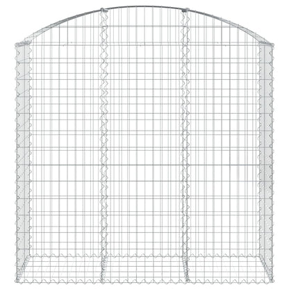 Gabione mit Hochbogen 150x50x140/160 cm Verzinktes Eisen