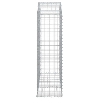 Gabione mit Hochbogen 150x50x160/180 cm Verzinktes Eisen
