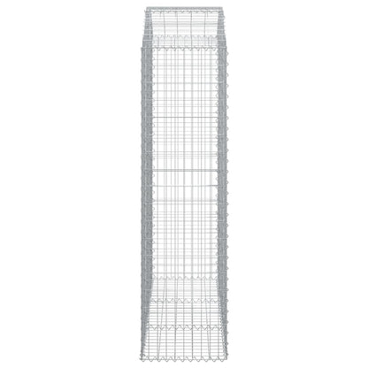 Gabione mit Hochbogen 150x50x180/200 cm Verzinktes Eisen