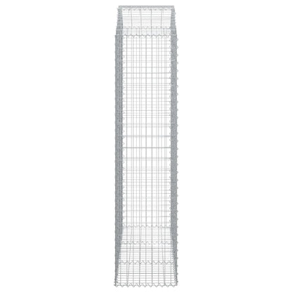 Gabione mit Hochbogen 150x50x200/220 cm Verzinktes Eisen