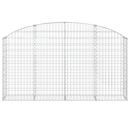 Gabione mit Hochbogen 200x30x100/120 cm Verzinktes Eisen
