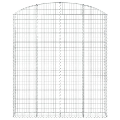 Gabione mit Hochbogen 200x30x220/240 cm Verzinktes Eisen