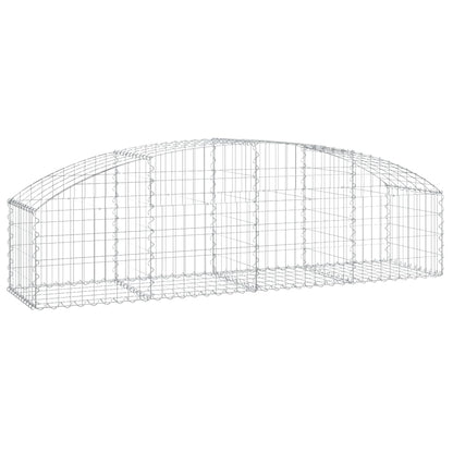 Gabione mit Hochbogen 200x50x40/60 cm Verzinktes Eisen