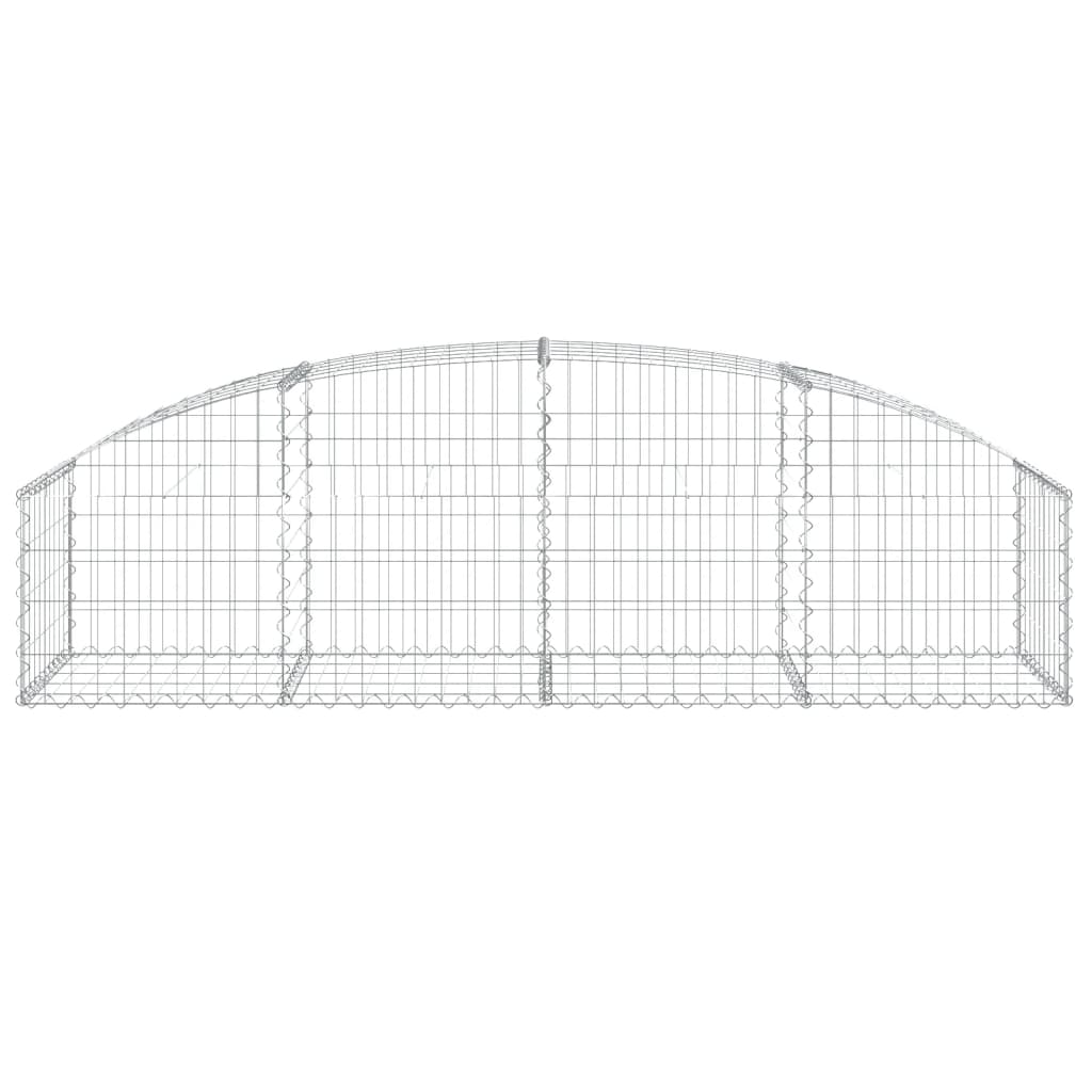 Gabione mit Hochbogen 200x50x40/60 cm Verzinktes Eisen