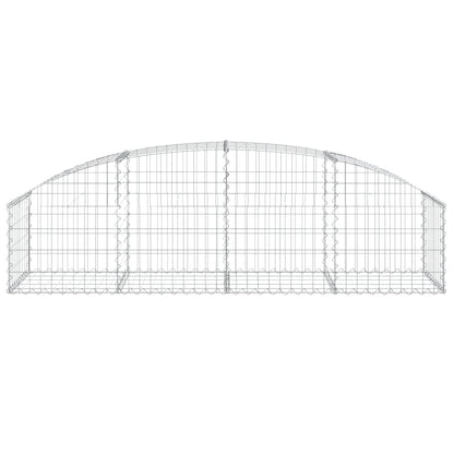 Gabione mit Hochbogen 200x50x40/60 cm Verzinktes Eisen