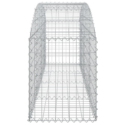 Gabione mit Hochbogen 200x50x60/80 cm Verzinktes Eisen