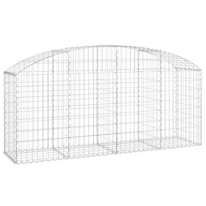 Gabione mit Hochbogen 200x50x80/100 cm Verzinktes Eisen