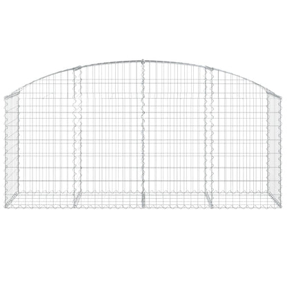 Gabione mit Hochbogen 200x50x80/100 cm Verzinktes Eisen