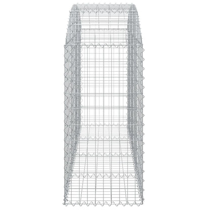 Gabione mit Hochbogen 200x50x100/120 cm Verzinktes Eisen