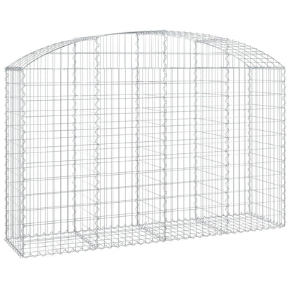 Gabione mit Hochbogen 200x50x120/140 cm Verzinktes Eisen