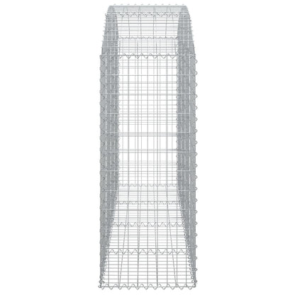 Gabione mit Hochbogen 200x50x120/140 cm Verzinktes Eisen